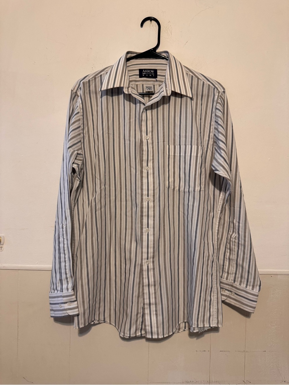 Vintage 70s 80s Arrow Kent Dress Shirt Mens 15 32/33 Stripe Made USA